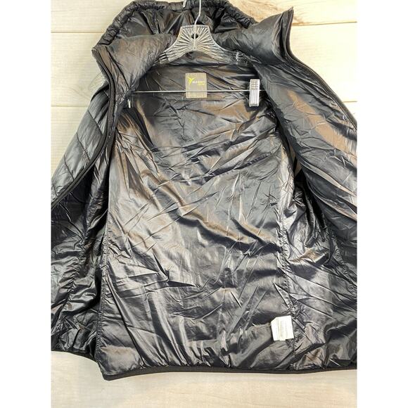 Old Navy Active Vest Womens M Black Hooded Full Zip Pockets Quilted Lightweight - Picture 9 of 11